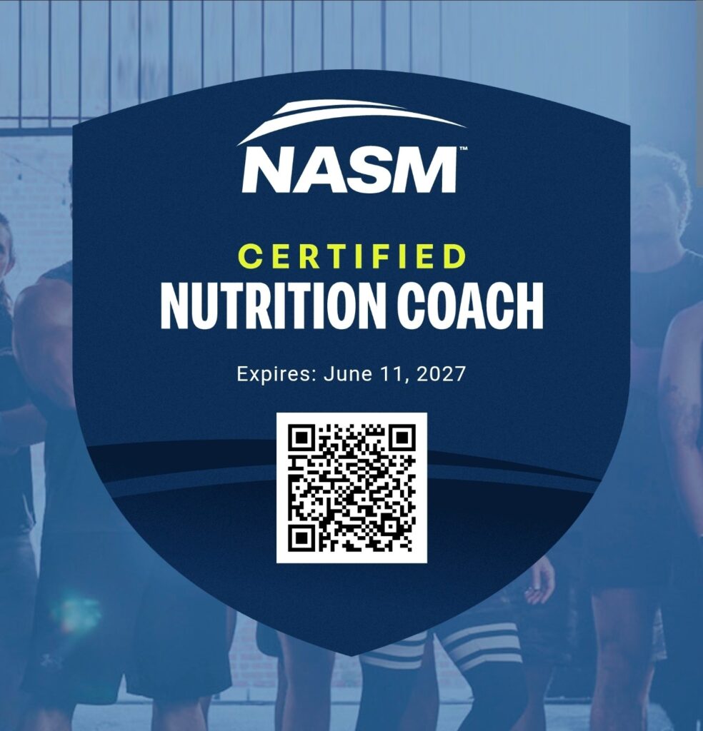 Nutritional coaching credentials scan QR Code